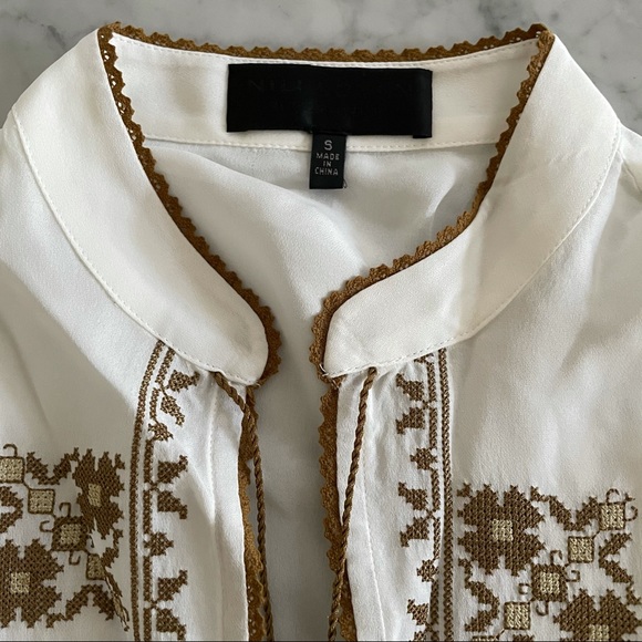 Nili Lotan Silk top embroidery-brand new S - Picture 2 of 14